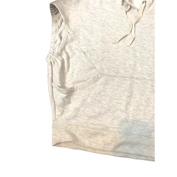 Jane + Delancey Light Gray Oversized Sleeveless 90's Style Hoodie Sweatshirt-Sma - Picture 7 of 13